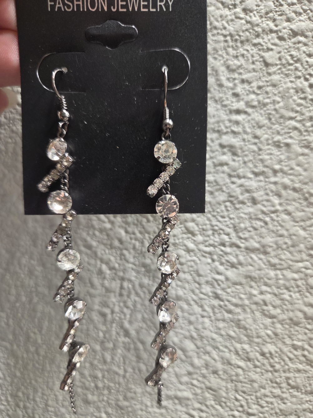 Fashion Jewelry silver crystal spiral drop earrings